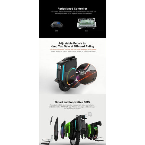 Image of InMotion V12 HS (High Speed) | ¡Nuevo! Inmotion V12 HT (High Torque), Monociclo